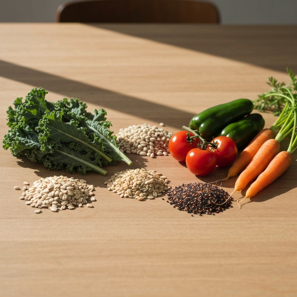 Уравнотежена исхрана са свежим поврћем и целозрним производима